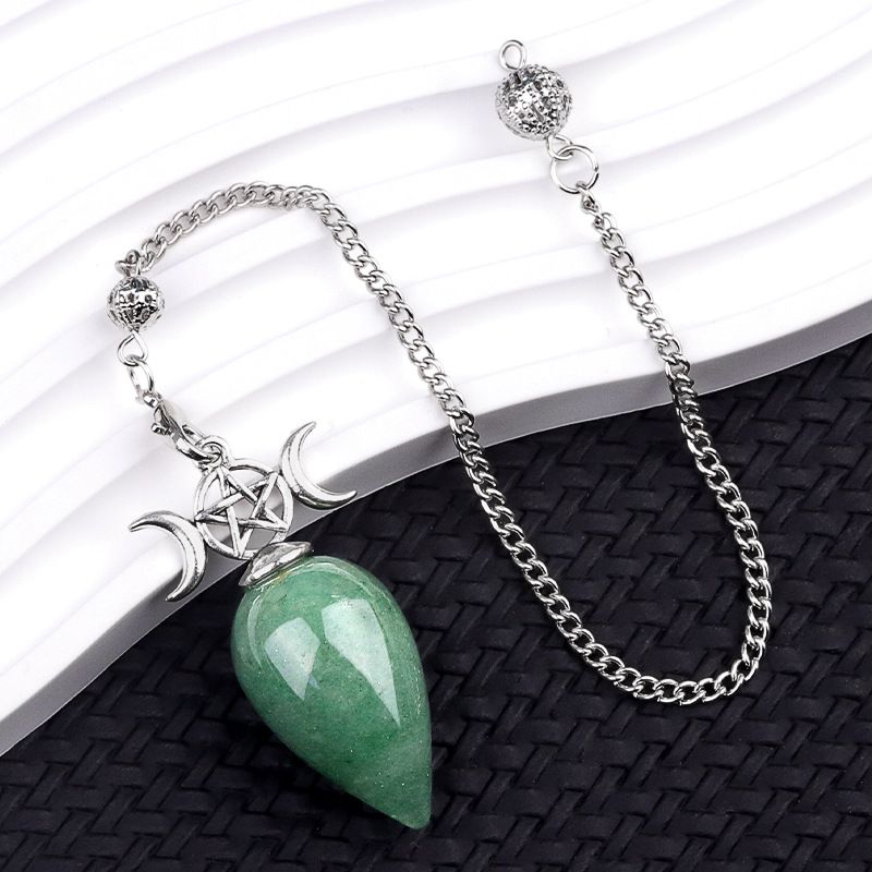 2146-Queda de água de cristal natural pingente de pêndulo da lua trifásico pingente de jóias pingente novo fabricante