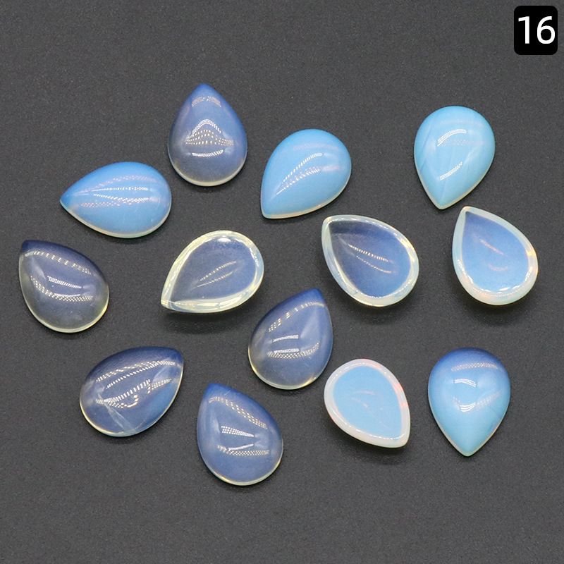 Face de anel em forma de gota d'água 1227-13X18, joias geométricas simples curvas de cristal natural embutidas com acessórios de pedra solta