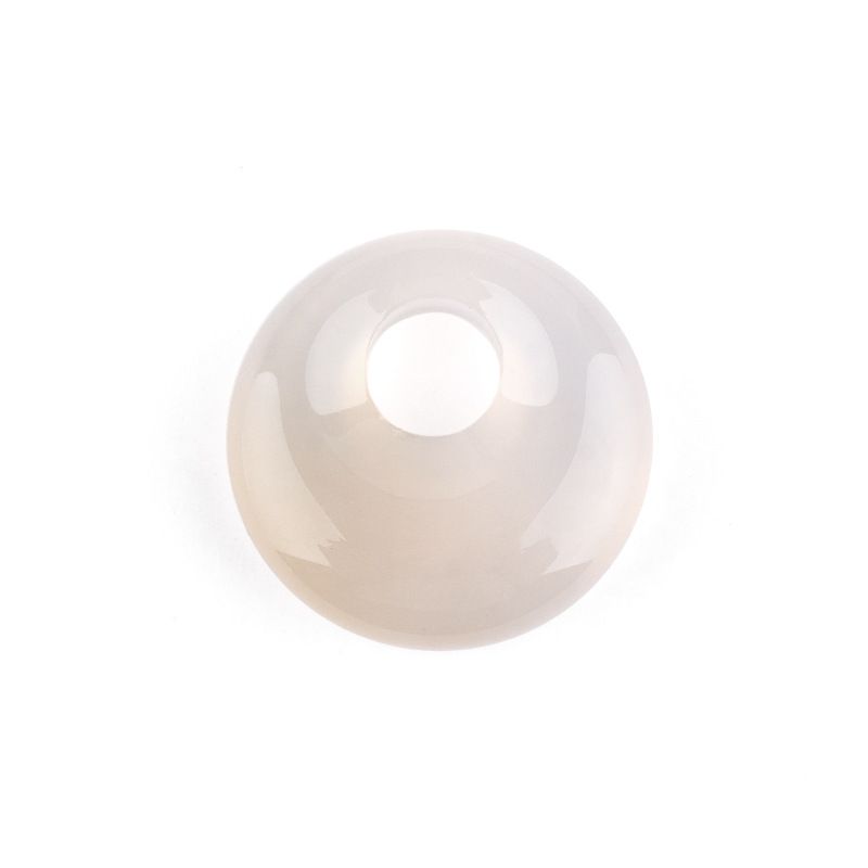 Pingente de fivela de segurança de orifício lateral de ágata de cristal natural de 18mm, colar nostálgico de ametista de orifício lateral de irmão redondo estilo nacional