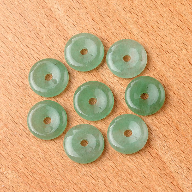 1641-12 ~ 16mm fivela de segurança, pingente de donut de pedra de ágata de cristal, anel de furo grande acessórios de jóias DIY
