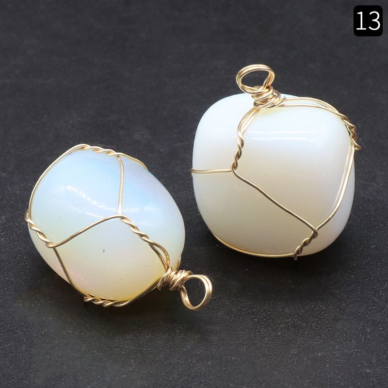 1192-Pingente irregular de enrolamento natural, jade de ágata cristal, acessórios de colar de ametista Dongling verde