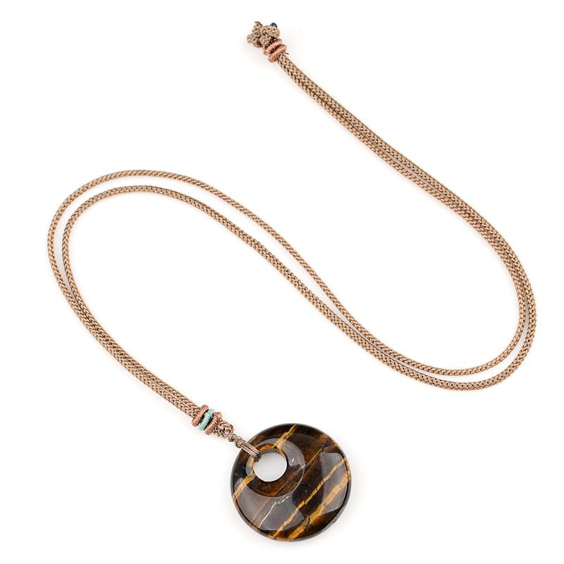 2330-30Mm colar de fivela de segurança com orifício lateral, pingente de ágata de cristal de grande abertura, colar de fivela de princesa, novos produtos estão à venda.