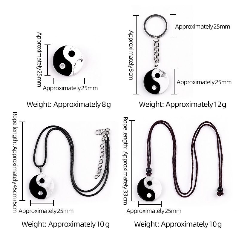 Pinho branco natural obsidiana emenda preto e branco tai chi yin e yang gossip logo punho decorativo pequeno ornamento