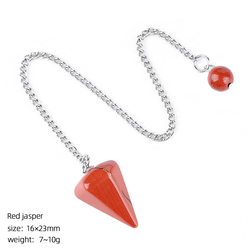 Pingente de cristal natural Coluna hexagonal gravada em pedra natural Acessórios de ioga Frequência ajustável pêndulo de ametista