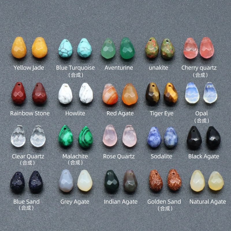 1320-Natural cristal gota de água buraco cruzado cortado contas soltas 10 brincos de pulseira de jóias artesanais DIY acessórios de grampo de cabelo
