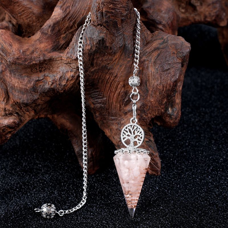 Nova Liga Árvore da Vida Pingente De Resina Pingente De Cristal Meditação Pêndulo De Corrente De Cinto Epóxi Vintage