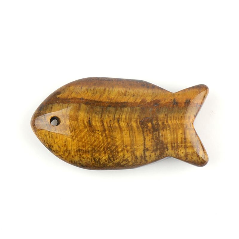 Atacado transfronteiriço 38mm cristal natural pingente de peixe pequeno DIY pedra criativa perfurada ágata pedra colar em forma de peixe