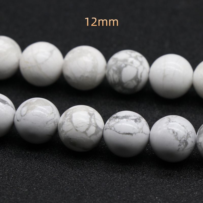 220-Howlite White Pine Miçangas Redondas Grânulos Soltos 4-12mmdiy Pedra Frisada Acessórios Jóias Atacado Pedra Natural