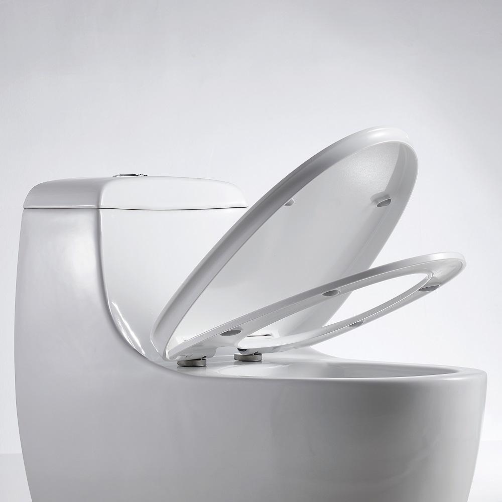 1-Piece 1.28 GPF Dual Flush High Efficiency Elongated Toilet in White, Seat Included