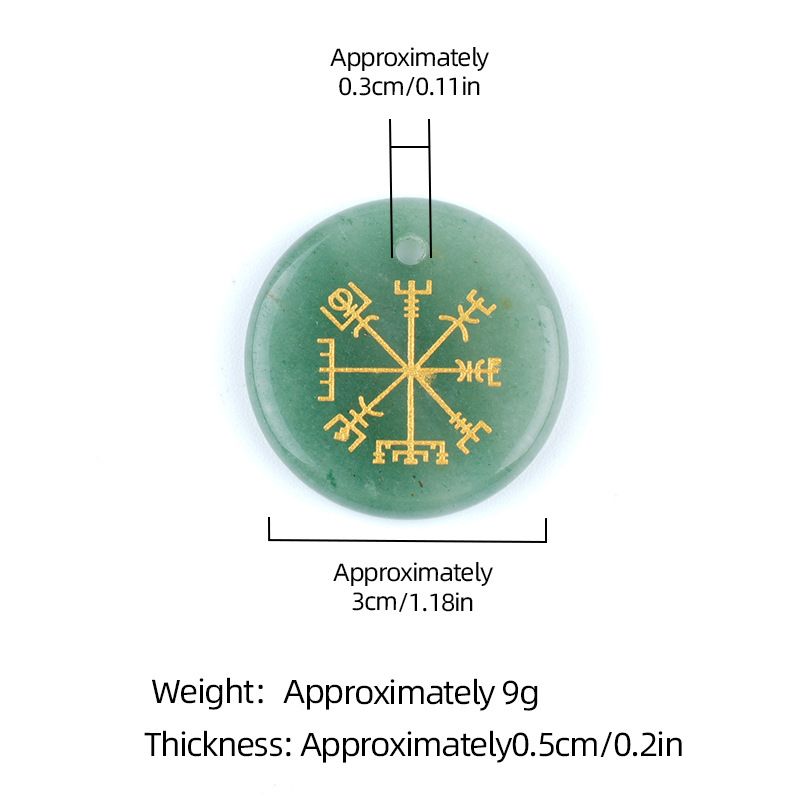 Olho de tigre de ametista natural 30mm símbolo Viking disco pingente marca de direção decoração para casa acessórios pingente