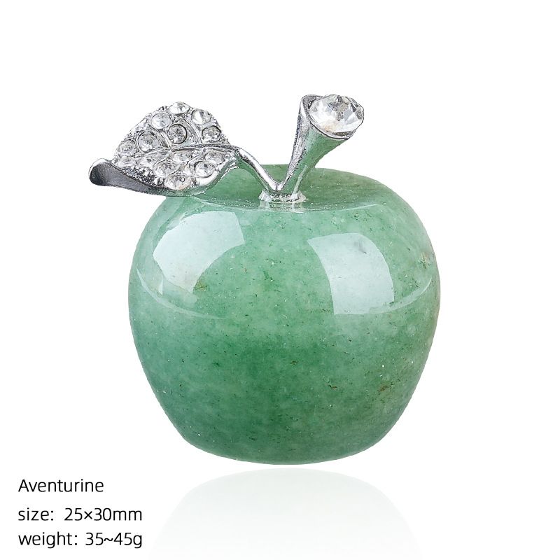 30Mm de cristal natural ornamento de maçã grande transfronteiriço Home Desktop Crafts Véspera de Natal Jade Apple