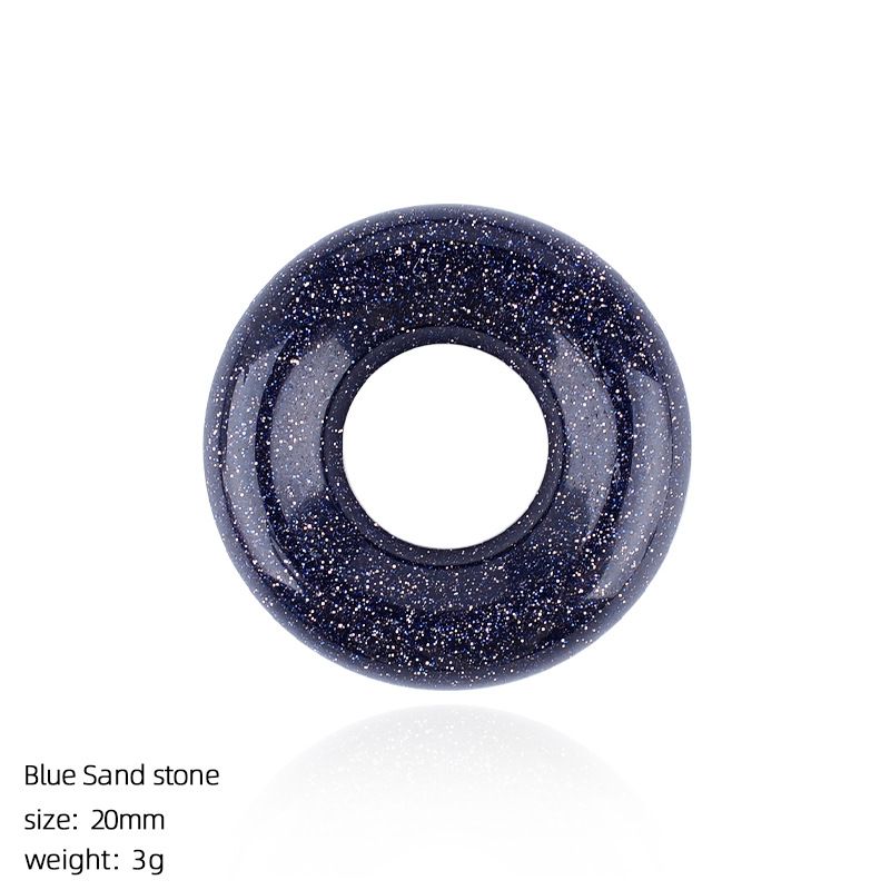 20Mm Ametista Donut Pingente Brincos DIY Pulseira Colar Anel Redondo Cristal Natural Acessórios Bagel