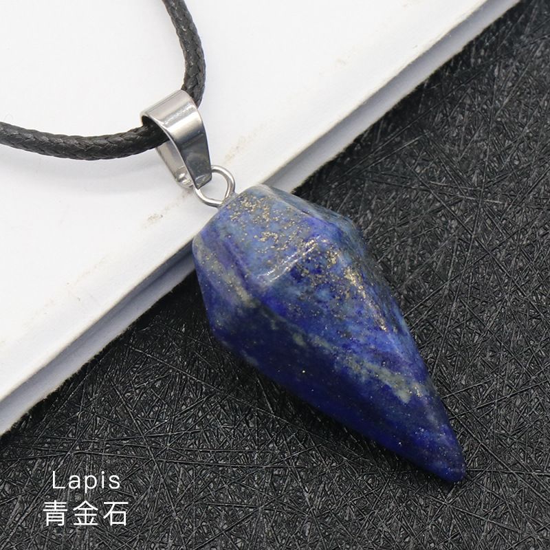 Pingente de Cristal Natural Hexagonal Cone Cônico Hexagonal Rômbolo Pêndulo eBay AliExpress Jóias