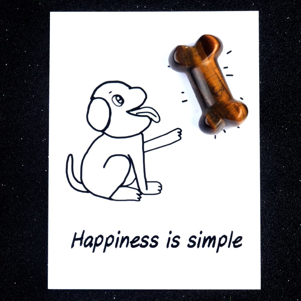 1803-Card Series Natural Crystal Agate 35mm Dog Bone Creative Fun Card Descrição do Produto: