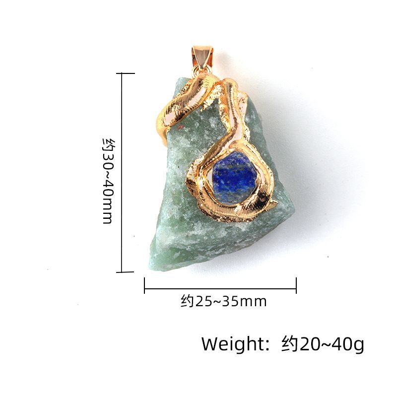 20 ~ 40Mm cristal dourado pingente de pedra áspera de cristal multicolorido colar irregular acessórios de jóias