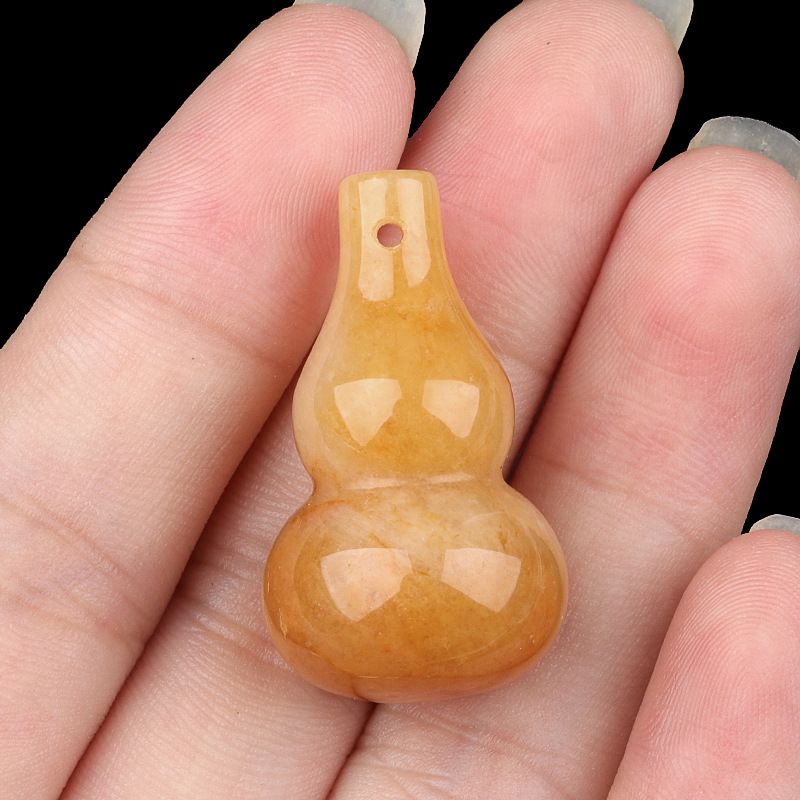 30Mm pingente de cabaça de cristal natural, tecido cultural e acessórios de jogo DIY jade ágata pequeno pingente de cabaça de jóias