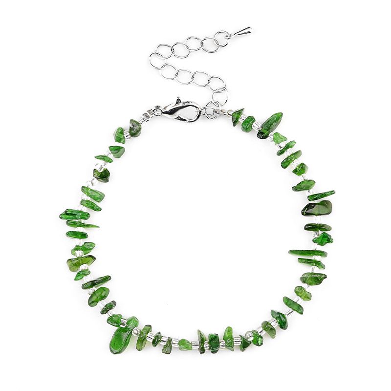 2077-Pulseira de ametista cristal azul turmalina cabelo cristal pulseira de pedra irregular mercadoria cênica