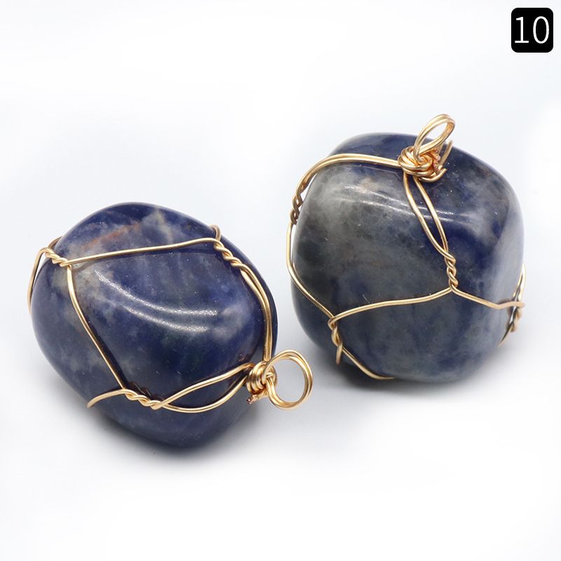 1192-Pingente irregular de enrolamento natural, jade de ágata cristal, acessórios de colar de ametista Dongling verde