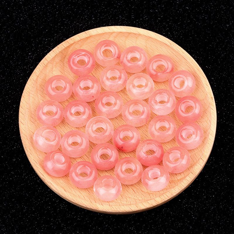 325-Grânulos de orifícios grandes 8 * 14mm de cristal de ábaco de ágata material de acessórios tecidos à mão DIY