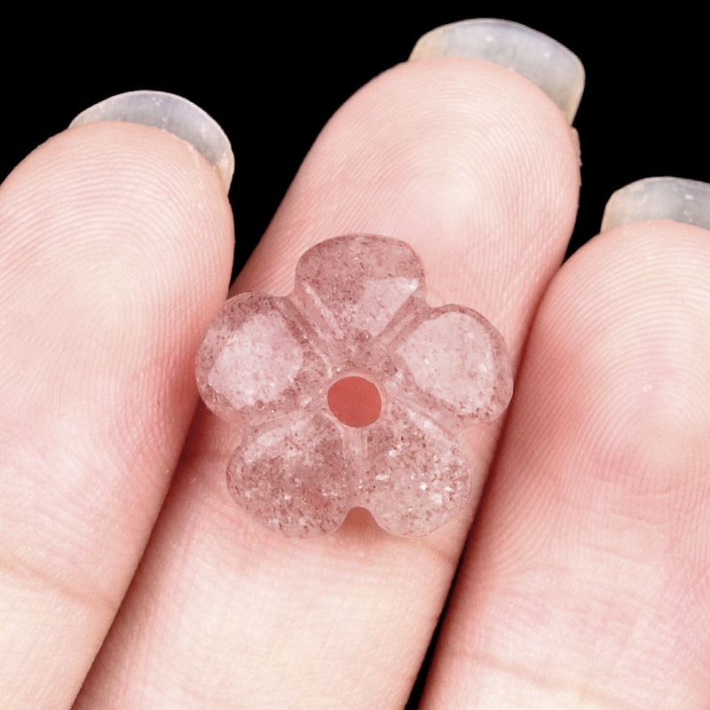 2057-Ágata de ametista natural 14mm flor de ameixa contas soltas DIY pulseira de flor frisada colar acessórios