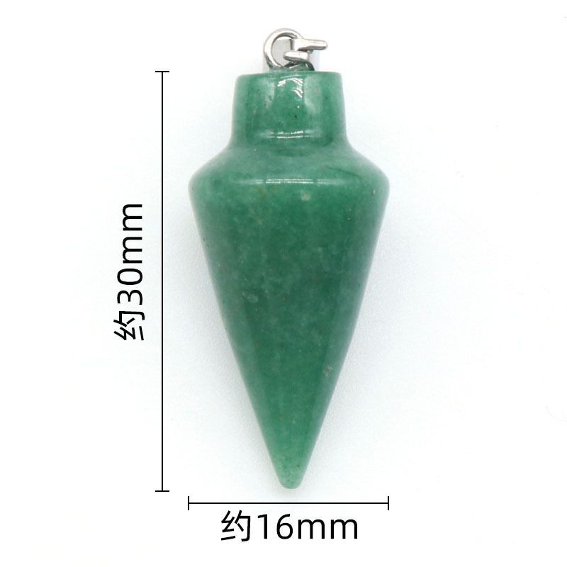 1259-Pingente cônico de cristal de ágata natural 16x30mm colar cônico transfronteiriço transmissão ao vivo jóias de pedra natural