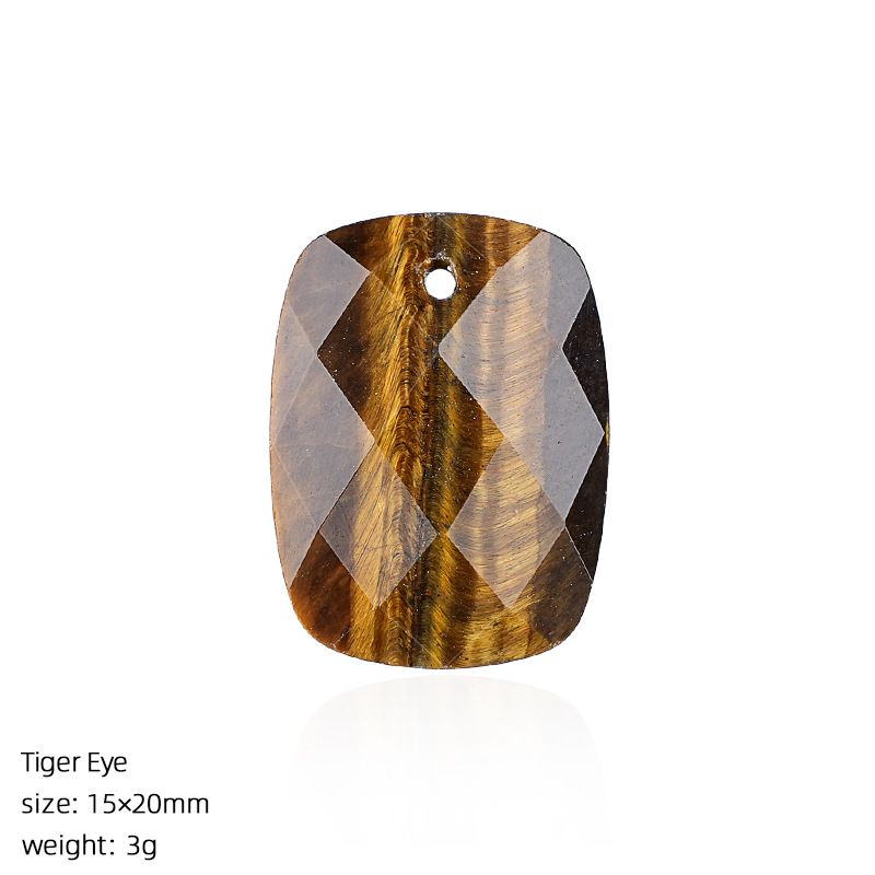 Pingente retangular de cristal natural, colar feito à mão, pulseira, brincos, grampo de cabelo, jóias, pingente, acessórios de pedra facetada.