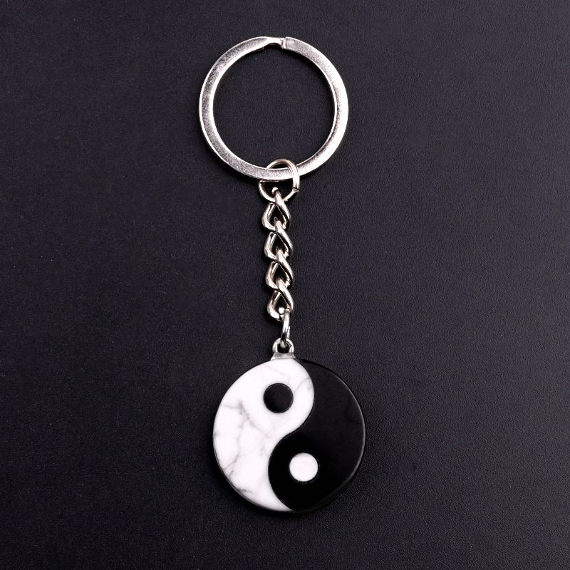 Pinho branco natural obsidiana emenda preto e branco tai chi yin e yang gossip logo punho decorativo pequeno ornamento