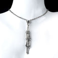 1720-Corrente de mão de aço inoxidável tecido malha colar de bolso de pedra de ágata cristal pingente de gota de água pode ser substituído por pedra bruta
