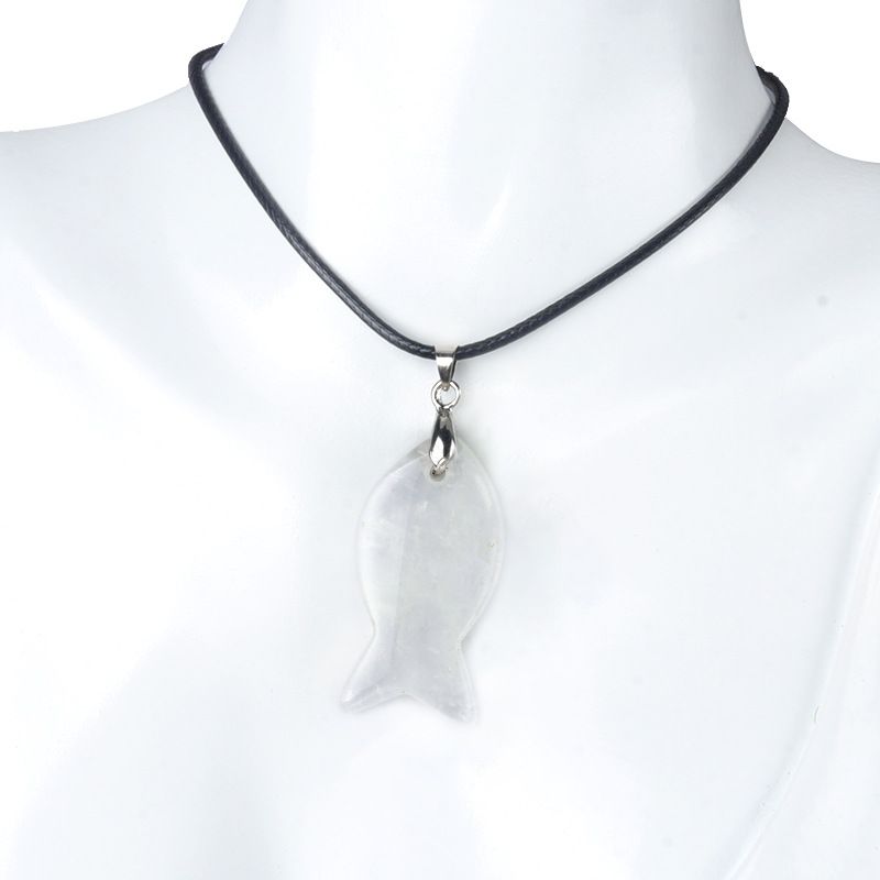 1614-Cristal ágata pedra semipreciosa pingente de peixe pequeno colar DIY saco pingente chaveiro animal acessórios