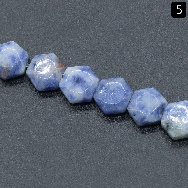 1425-8Mm corte hexágono, pedra de ágata de cristal hexagrama contas soltas DIY pulseira colar material de jóias