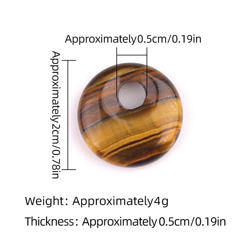2303-20mm Pedra de Cristal Natural com Furo de Paz Pingente Fivela Princesa Acessório Nostálgico DIY