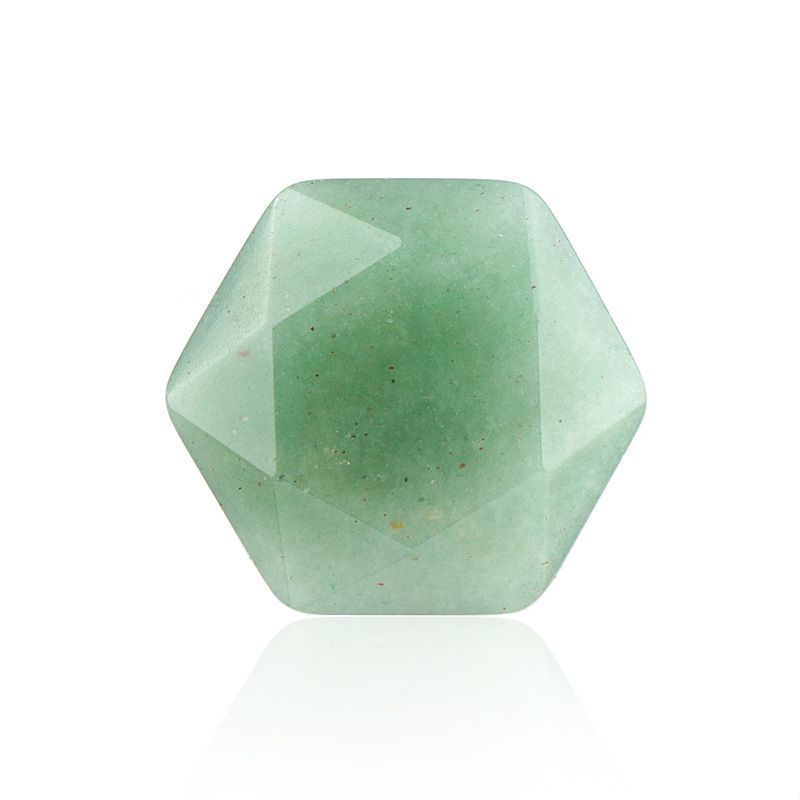 Vendas diretas de fábrica hexagrama de pedra de cristal natural acessórios de jóias ágata dupla face não porosa David estrela alça de pedra nua