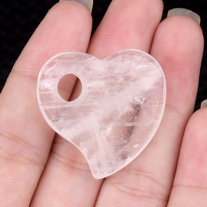 2186-Roxo rosa cristal branco 30mm grande buraco amor olho de tigre pedra buraco torto pêssego coração pingente acessórios de jóias DIY