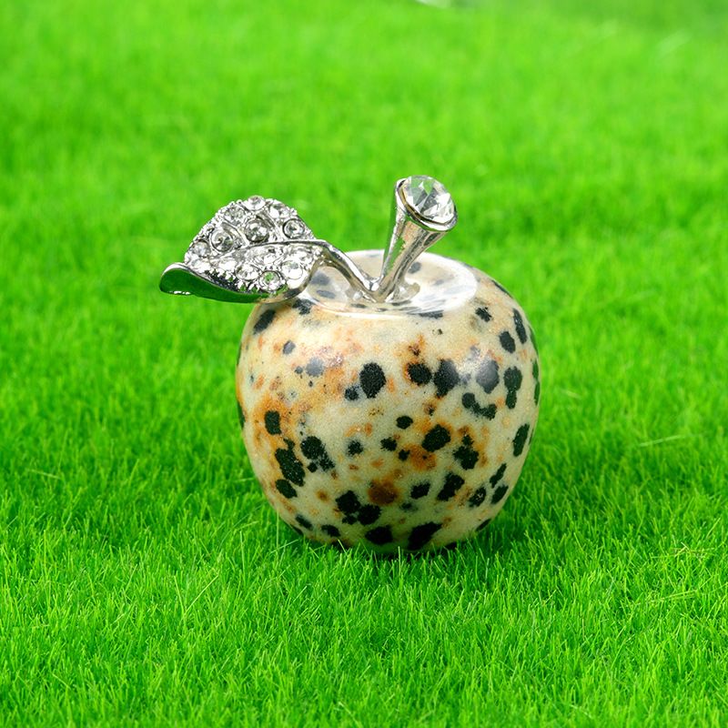 1683-Pedra de ágata de cristal maçã de 25 mm, decoração de véspera de Natal, mini enfeite de carro para casa