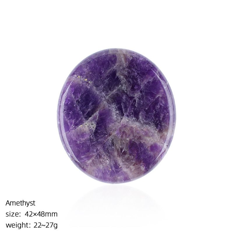 42 * 48Mm disco oval de pedra natural criativo artesanal DIY suporte de telefone celular geladeira adesivo letras runa acessórios