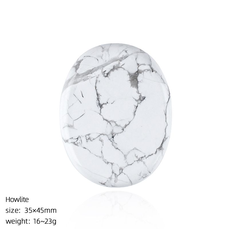 1537  35 * 45Mm de cristal natural de pedra de palma duplo plano polegar pedra de poder gravura criativa material de pedra rúnica