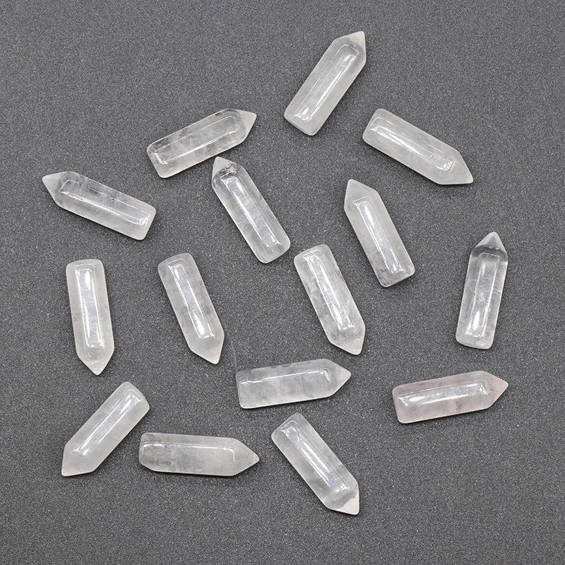 Bala de pedra de ágata de cristal natural 6 × 21mm mini coluna hexagonal não porosa DIY jóias artesanais