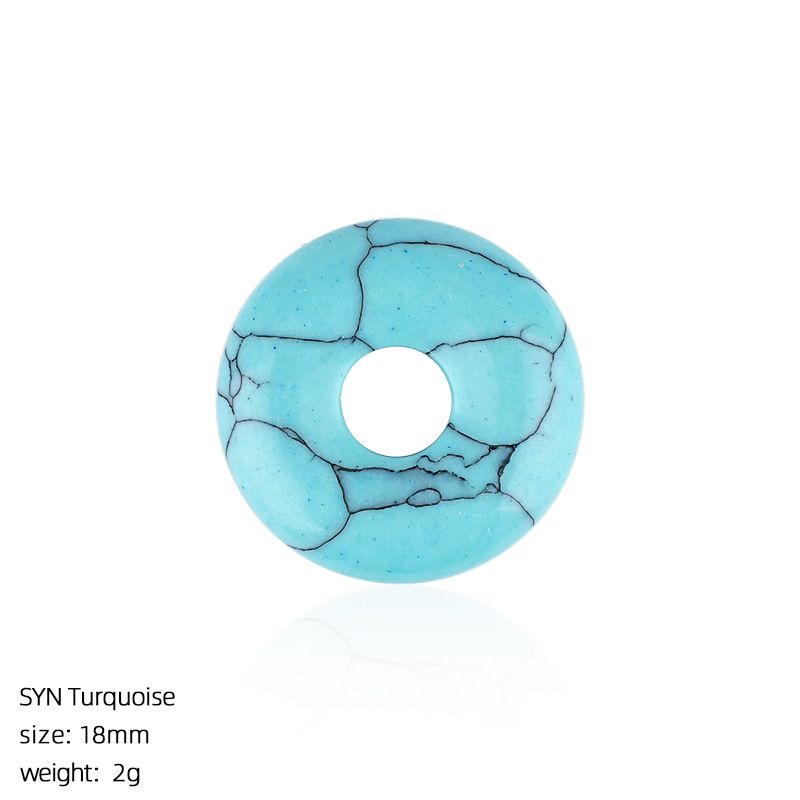 18Mm fivela de segurança de pedra natural pingente grande buraco redondo ágata nostálgico acessórios de jóias de cristal ametista fivela de segurança