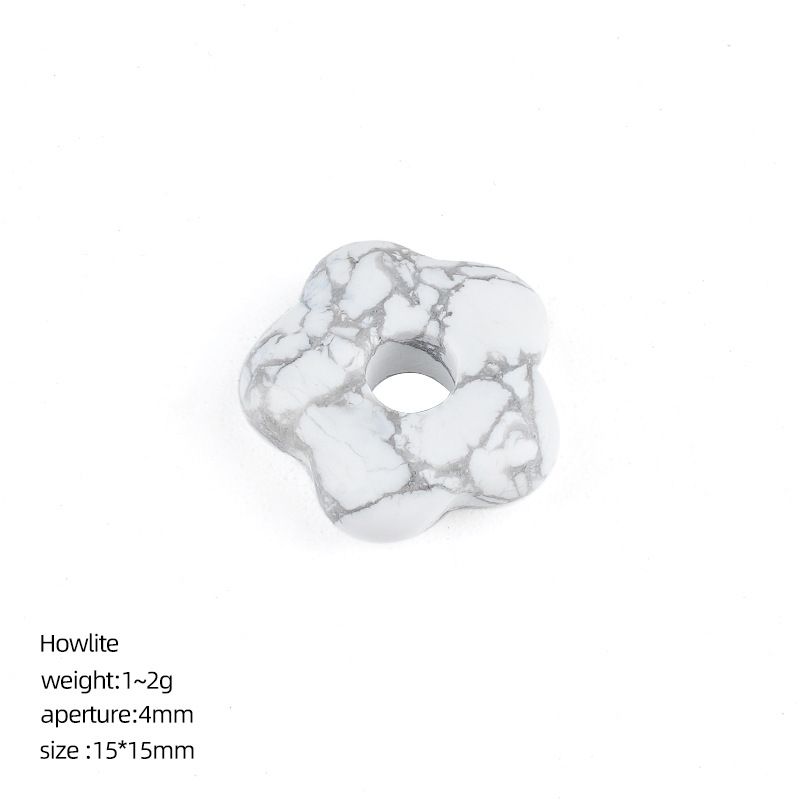 2478  15Mm buraco 4 pingente de flor de cristal natural DIY pulseira colar artesanal roupas acessórios de flor de cinco pétalas de ágata originais
