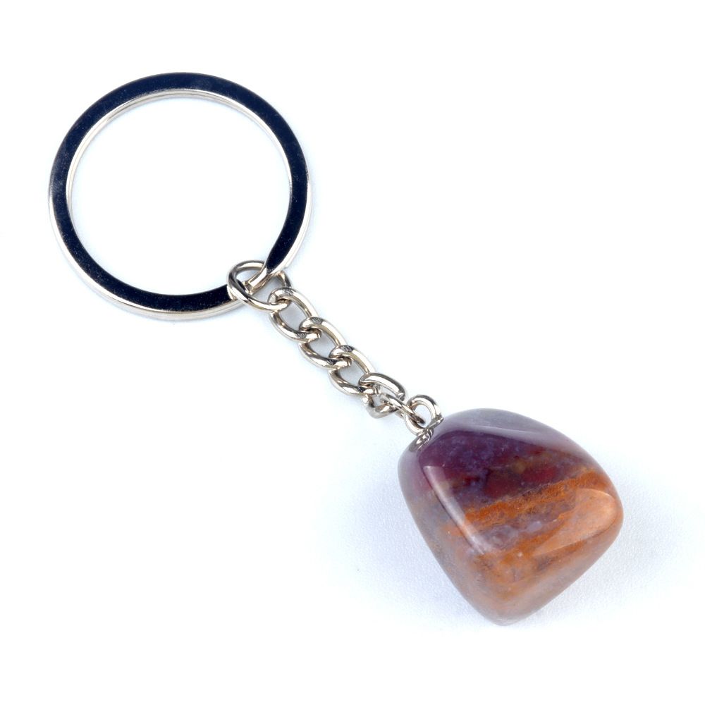 1193-Pingente de chaveiro irregular de pedra de cristal natural, pingente de bolsa