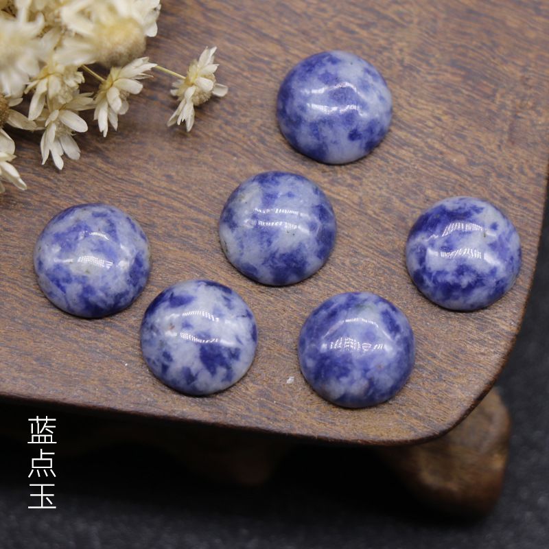 12Mm jade cristal ágata pedra cor tesouro semi-redondo cordão anel rosto tempo gema DIY Japonês Nail Art Acessórios de jóias