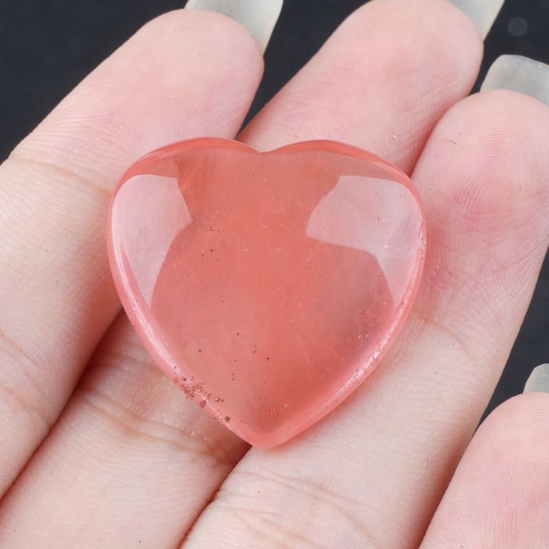 25Mm pedra de cristal natural amor pequeno ornamento pedra natural não porosa em forma de coração pedra solta