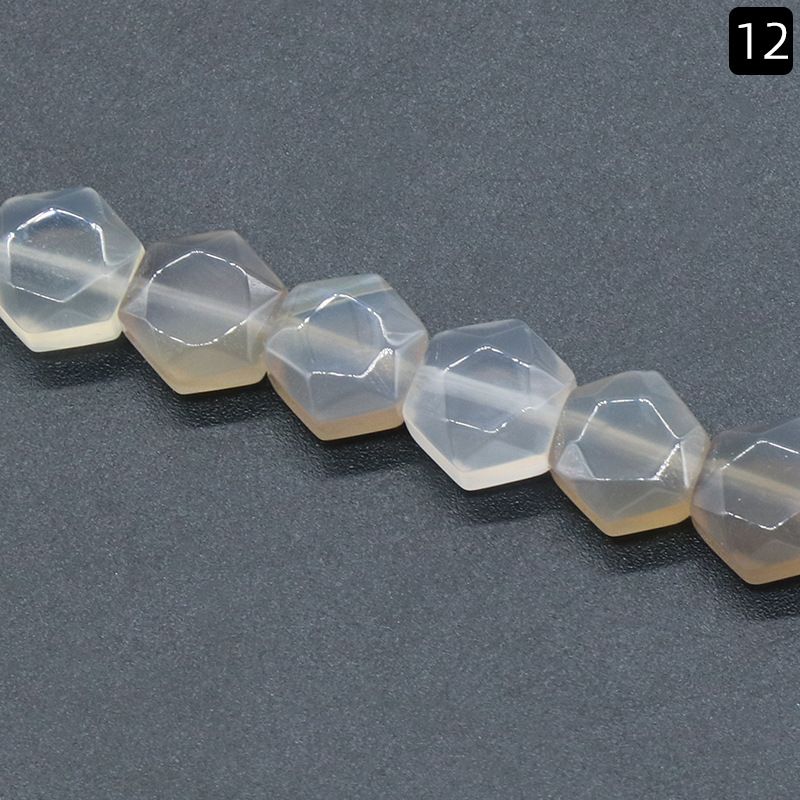 1425-8Mm corte hexágono, pedra de ágata de cristal hexagrama contas soltas DIY pulseira colar material de jóias