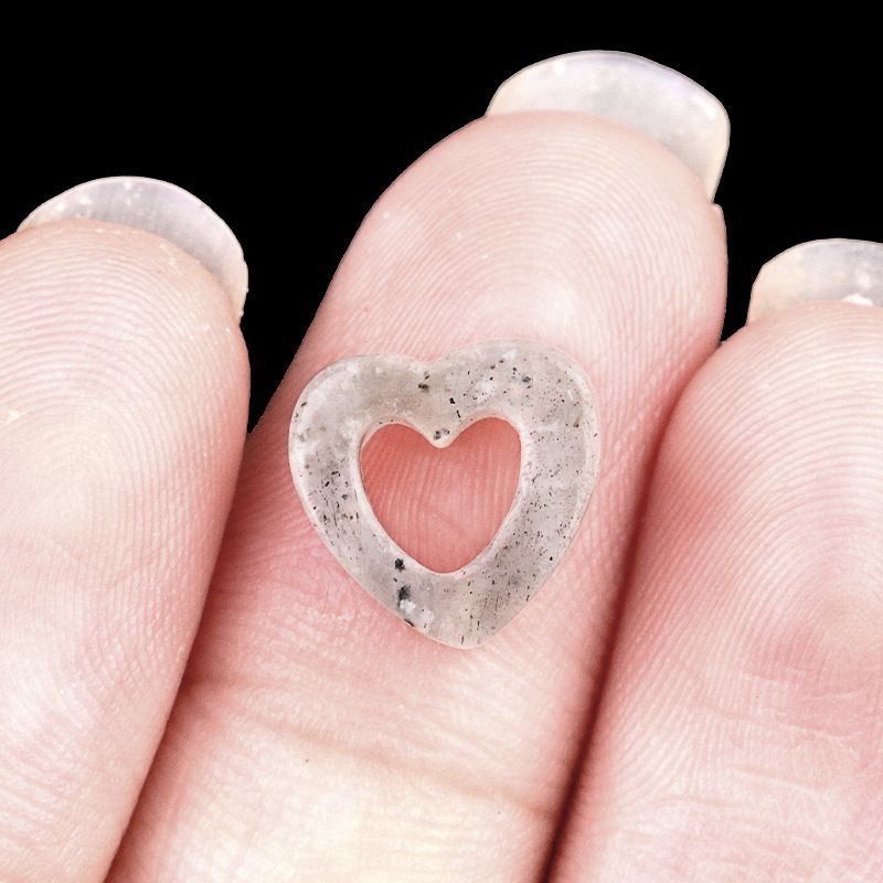 2055-Pedra de cristal natural ágata oco amor contas soltas DIY colar colar pulseira acessórios contas