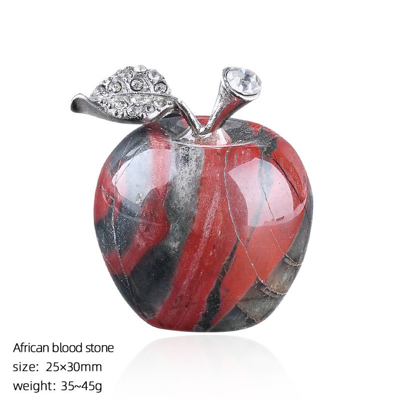 30Mm de cristal natural ornamento de maçã grande transfronteiriço Home Desktop Crafts Véspera de Natal Jade Apple