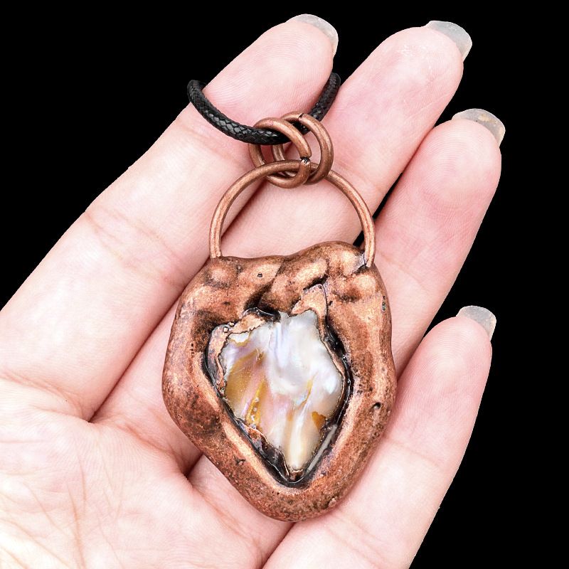 Bainha natural pérola de água doce pingente barroco retro galvanizado concha pingente colar jóias atacado