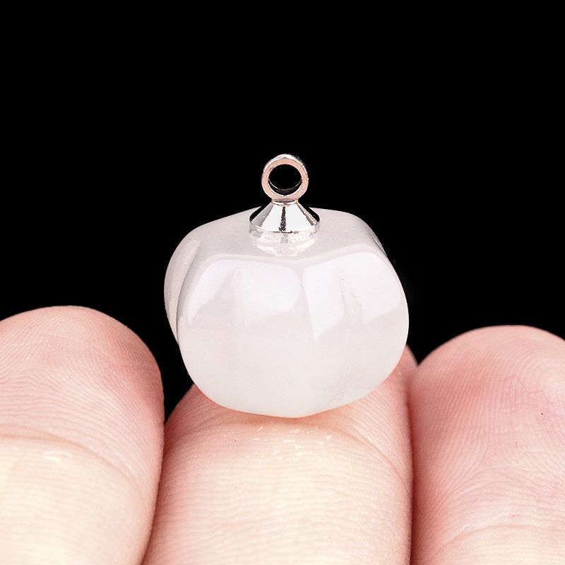 1639-10X13mm pingente de abóbora, meia pedra do tesouro de ágata de cristal abóbora gravada DIY material de jóias