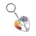 1707 - Sete Cores Cristal Pedra Triturada Árvore da Vida Chaveiro Chakra Yoga Joia Pingente Árvore do Dinheiro
