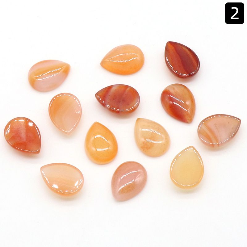 Face de anel em forma de gota d'água 1227-13X18, joias geométricas simples curvas de cristal natural embutidas com acessórios de pedra solta