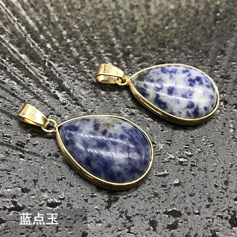 Nova venda quente, pingente de gota de água com bainha de ágata de cristal de ágata, colar de cobre turquesa.